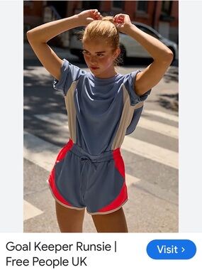 Free People FP movement UK RARE Goal Keeper runsie romper athletic size medium